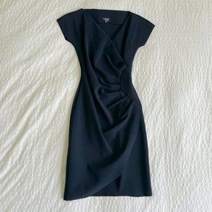 Chiara Boni La Petite Robe - Navy Wrap Sheath Dress - Size FR 40 (US 4)